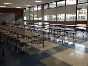 LHS school cafeteria that contains more than 2,000 students